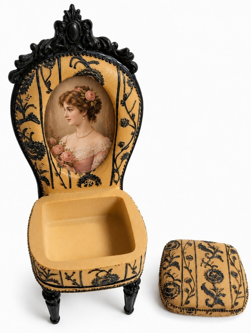 Victorian Miniature Chair Picture Frame & Hidden Trinket Box